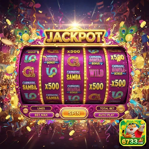 Imagem de slots de carnaval com jackpot no site 6733, destacando diversão e prêmios.